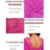 image:imageREORIA Women Boat Neck Lace Back Crop Tops Long Sleeve Double Lined ShirtsPink Glo