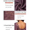 image:imageREORIA Women Boat Neck Lace Back Crop Tops Long Sleeve Double Lined ShirtsTulipwood
