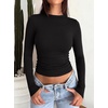 image:imageREORIA Women Double Lined Long Sleeve Shirt Business Casual Layering TopsBlack