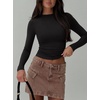 image:imageREORIA Women Double Lined Long Sleeve Shirt Business Casual Layering TopsBlack