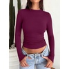 image:imageREORIA Women Double Lined Long Sleeve Shirt Business Casual Layering TopsBurgundy
