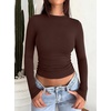 image:imageREORIA Women Double Lined Long Sleeve Shirt Business Casual Layering TopsCoffee