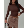 image:imageREORIA Women Double Lined Long Sleeve Shirt Business Casual Layering TopsCoffee