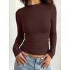 image:imageREORIA Women Double Lined Long Sleeve Shirt Business Casual Layering TopsCoffee