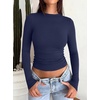 image:imageREORIA Women Double Lined Long Sleeve Shirt Business Casual Layering TopsDark Blue