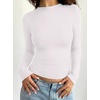 image:imageREORIA Women Double Lined Long Sleeve Shirt Business Casual Layering TopsWhite