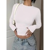 image:imageREORIA Women Double Lined Long Sleeve Shirt Business Casual Layering TopsWhite
