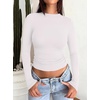 image:imageREORIA Women Double Lined Long Sleeve Shirt Business Casual Layering TopsWhite