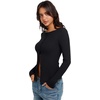 image:imageREORIA Women Lightweight Cropped Cardigan Slim Ribbed Knit Shirt Button TopBlack