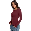 image:imageREORIA Women Lightweight Cropped Cardigan Slim Ribbed Knit Shirt Button TopBurgundy