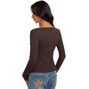 image:imageREORIA Women Lightweight Cropped Cardigan Slim Ribbed Knit Shirt Button TopDark Coffee