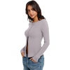 image:imageREORIA Women Lightweight Cropped Cardigan Slim Ribbed Knit Shirt Button TopGrey