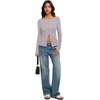 image:imageREORIA Women Lightweight Cropped Cardigan Slim Ribbed Knit Shirt Button TopGrey