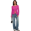 image:imageREORIA Women Lightweight Cropped Cardigan Slim Ribbed Knit Shirt Button TopHot Pink