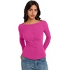 image:imageREORIA Women Lightweight Cropped Cardigan Slim Ribbed Knit Shirt Button TopHot Pink
