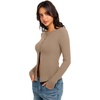 image:imageREORIA Women Lightweight Cropped Cardigan Slim Ribbed Knit Shirt Button TopKhaki