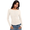 image:imageREORIA Women Lightweight Cropped Cardigan Slim Ribbed Knit Shirt Button TopOffwhite