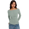image:imageREORIA Women Lightweight Cropped Cardigan Slim Ribbed Knit Shirt Button TopSage Green