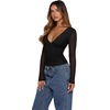 image:imageREORIA Women Long Sleeve Sexy Sheer Mesh V Neck Going Out Top Shirts with Built in Bra 2026 Fall ClothesBlack