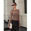 image:imageREORIA Womens Bodysuits Long Sleeve Body Suit TopsChanterelle