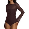 image:imageREORIA Womens Bodysuits Long Sleeve Body Suit TopsShaved Chocolate