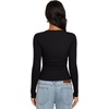 image:imageREORIA Womens Cotton Long Sleeve Henley Shirt Casual Work Ribbed Knit TopsBlack