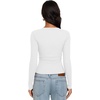 image:imageREORIA Womens Cotton Long Sleeve Henley Shirt Casual Work Ribbed Knit TopsWhite
