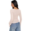 image:imageREORIA Womens Cowl Neck Ribbed Knit Long Bell Sleeve Going Out Tops BlouseBeige