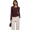 image:imageREORIA Womens Cowl Neck Ribbed Knit Long Bell Sleeve Going Out Tops BlouseCoffee
