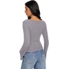 image:imageREORIA Womens Cowl Neck Ribbed Knit Long Bell Sleeve Going Out Tops BlouseHeather Grey