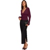 image:imageREORIA Womens Deep V Neck Batwing Sleeve Cinched Waist Tops for Going OutBurgundy