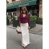 image:imageREORIA Womens Deep V Neck Batwing Sleeve Cinched Waist Tops for Going OutBurgundy
