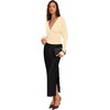 image:imageREORIA Womens Deep V Neck Batwing Sleeve Cinched Waist Tops for Going OutPastel Yellow
