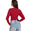 image:imageREORIA Womens Deep V Neck Batwing Sleeve Cinched Waist Tops for Going OutRed