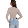 image:imageREORIA Womens Deep V Neck Batwing Sleeve Cinched Waist Tops for Going OutVanilla
