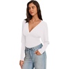 image:imageREORIA Womens Deep V Neck Batwing Sleeve Cinched Waist Tops for Going OutWhite