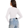 image:imageREORIA Womens Deep V Neck Batwing Sleeve Cinched Waist Tops for Going OutWhite