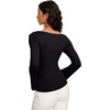 image:imageREORIA Womens Double Lined Y2K Cropped Top Bell Sleeve Fall Basic ShirtsBlack