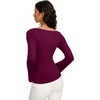 image:imageREORIA Womens Double Lined Y2K Cropped Top Bell Sleeve Fall Basic ShirtsBurgundy