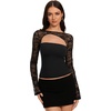 image:imageREORIA Womens Lace Tops Going Out Long Sleeve ShirtsBlack Onyx