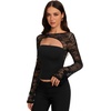 image:imageREORIA Womens Lace Tops Going Out Long Sleeve ShirtsBlack Onyx