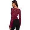 image:imageREORIA Womens Lace Tops Going Out Long Sleeve ShirtsCordovan