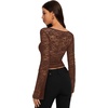 image:imageREORIA Womens Lace Tops Going Out Long Sleeve ShirtsShaved Chocolate