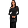 image:imageREORIA Womens Long Sleeve Asymmetrical Shirts Going Out Ruched Wrap TopsBlack Onyx
