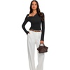 image:imageREORIA Womens Long Sleeve Asymmetrical Shirts Going Out Ruched Wrap TopsBlack Onyx