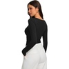 image:imageREORIA Womens Long Sleeve Asymmetrical Shirts Going Out Ruched Wrap TopsBlack Onyx