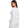 image:imageREORIA Womens Long Sleeve Asymmetrical Shirts Going Out Ruched Wrap TopsBrilliant White