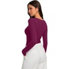 image:imageREORIA Womens Long Sleeve Asymmetrical Shirts Going Out Ruched Wrap TopsCordovan