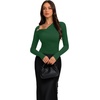image:imageREORIA Womens Long Sleeve Asymmetrical Shirts Going Out Ruched Wrap TopsEden
