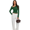 image:imageREORIA Womens Long Sleeve Asymmetrical Shirts Going Out Ruched Wrap TopsEden